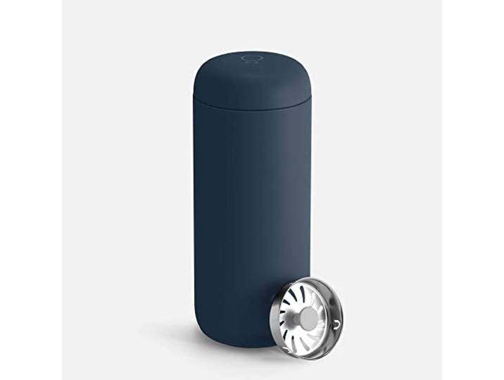 Fellow Carter Move Tasse de voyage de 450 ml\, tasse à café de voyage isotherme en acier inoxydable\, gobelet à café avec intérieur en céramique et protection anti-éclaboussures\, bleu pierre