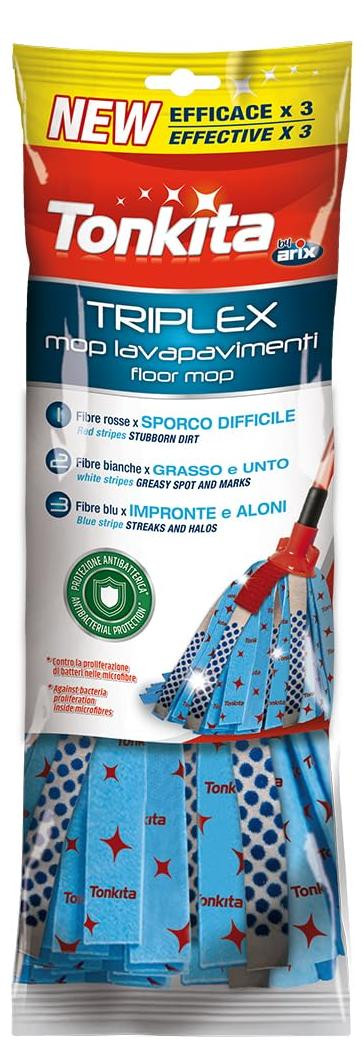 Dripio Triplex Mop vervanging – 3 antibacteriële en schurende reinigingsvezels