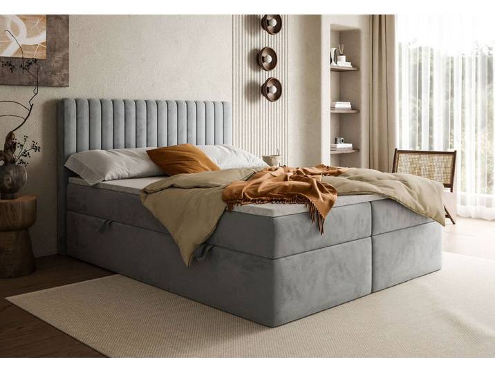 Lookway Boxspringbett JANELLE mit Matratze und Topper– komfortabel und elegant, 109x140x210, Mehrere Schichten für zusätzlichen Komfort und Unterstützung