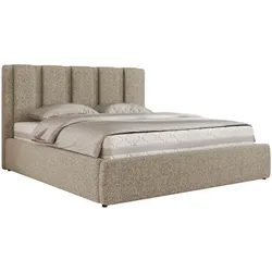 POLSTERBETT SAVINO CLASSIC 180/200 - Dunkelbeige Struktur - ohne Matratze