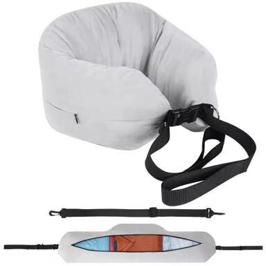 Uplift Essentials Fillable Travel Neck Pillow   U Shaped Storage Solution For Airplane Travel grey B
