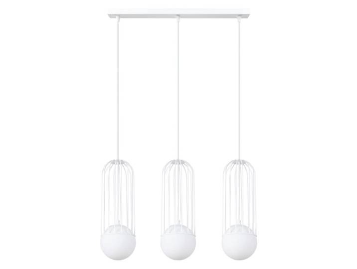 Suspension blanche avec 3 sphères en verre