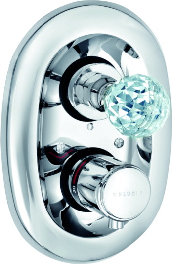Kludi 1926 Fertigmontageset 5172005G5 Unterputz-Thermostat, Kristallgriff, Absperrventil, chrom