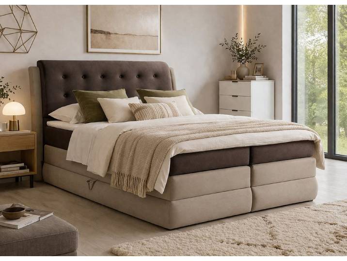 MF Design Boxspringbett Boxspringbett ARTE mit Bettkasten und Federautomatik, Vorhanden