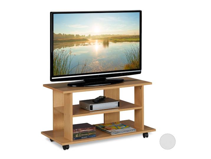 TV Board fahrbar Hellbraun