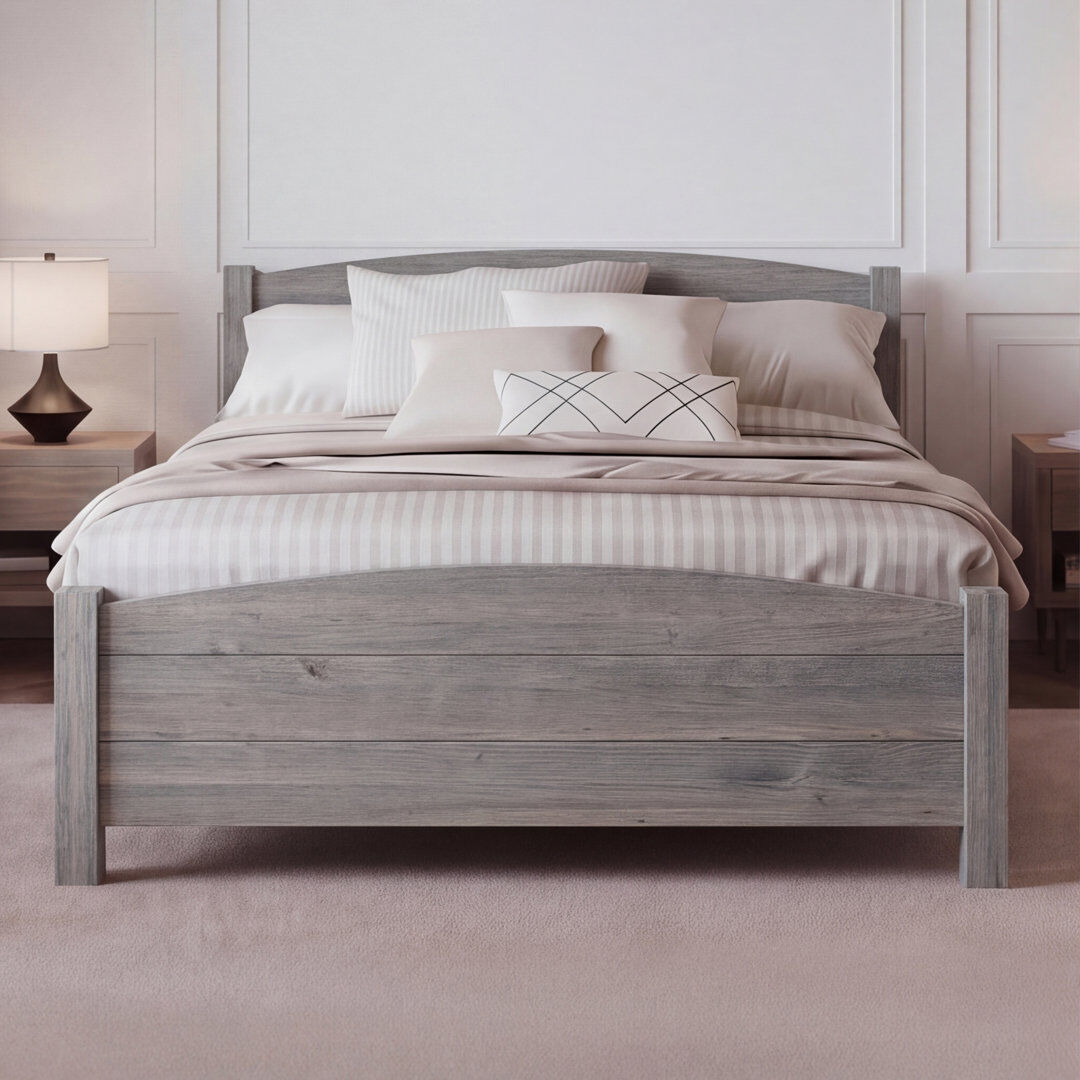 August Grove Anakin Bed Grey Wood Kingsize (5')