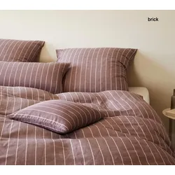 Elegante Halbleinen Bettwäsche Humble - 135x200 cm + 80x80 cm	brick