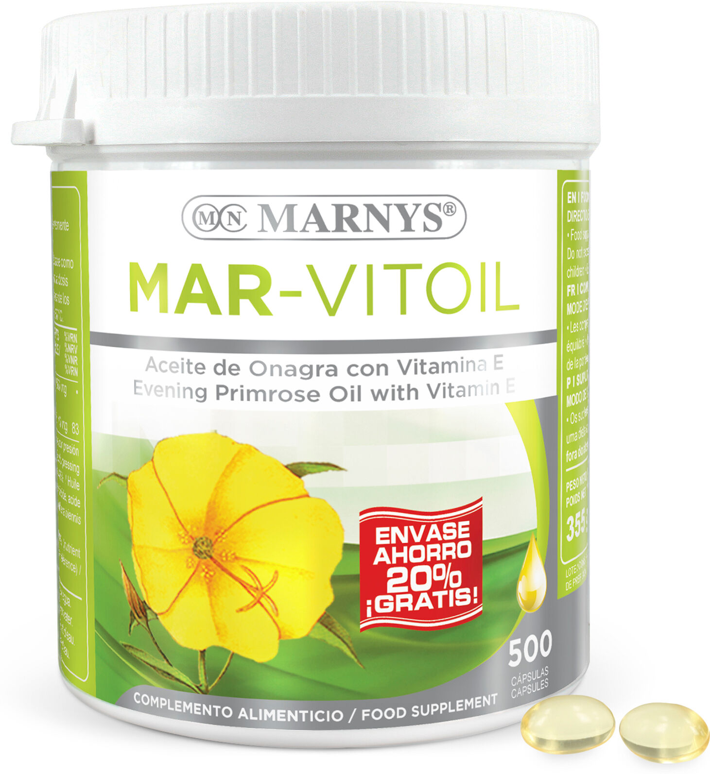 Marnys Mar-Vitoil Evening Primrose Oil 400+100 Free capsules x 500