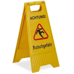 Relaxdays Achtung Rutschgefahr Aufsteller Gelb,Rot,Schwarz