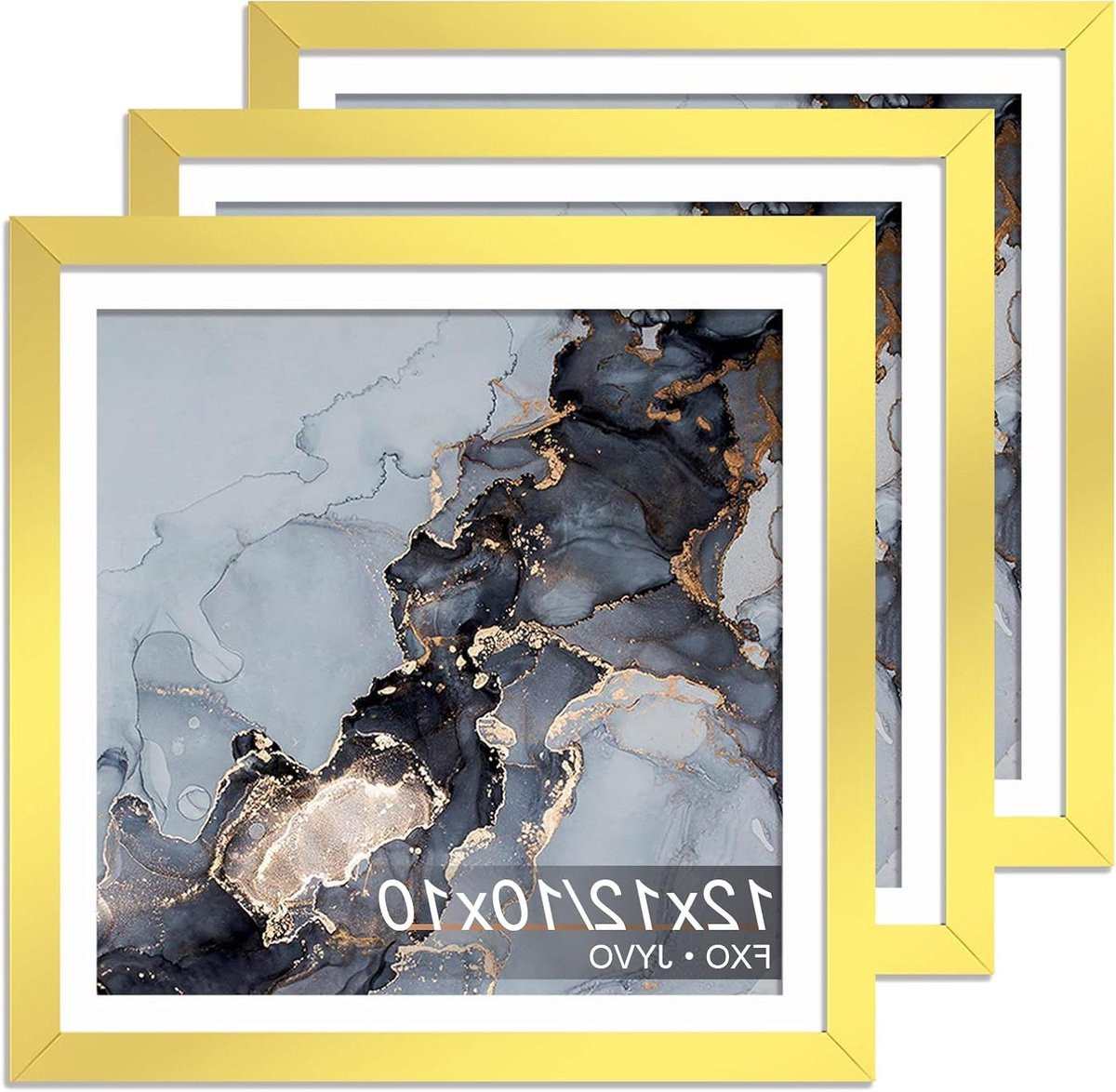 Set van gouden fotolijsten voor decoratie, 30 x 30 cm