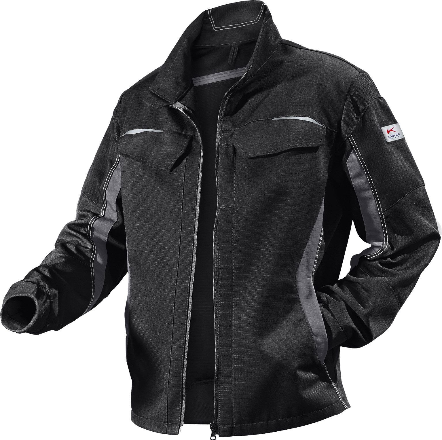Funktionsjacke KÜBLER "Pulsschlag", Herren, Gr. 50, schwarz (schwarz, anthrazit), Obermaterial: 100% Polyester PES., Jacken Funktionsjacke