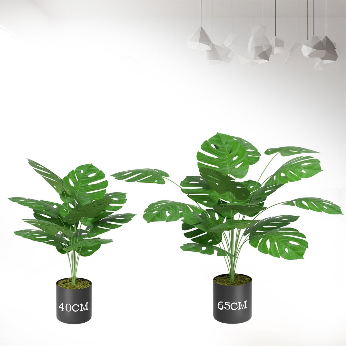 LZQ Kunstmonstera Kunstplant met Pot, 40 cm, Groen