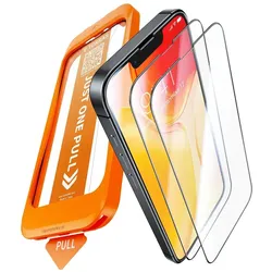 Torras - Install Master (2 Stk., Apple iPhone 13, Apple iPhone 13 Pro, Apple iPhone 14, Apple iPhone 16e, Apple iPhone 17e), Smartphone Schutzfolie, Transparent