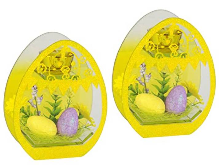Dekorierter Teelichthalter mit Oster-Eier Kunstblumen Glaseinsatz Kerzenhalter Kerzenleuchter Teelicht Kerzen Stimmungslicht Osterdeko Wohnaccessoire Deko Ostern Geschenk Dekoobjekt Ornamente 3D Bild