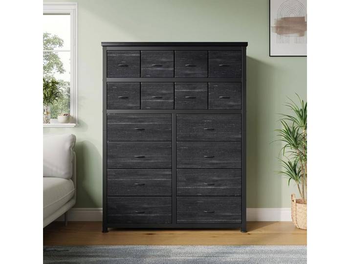 GRAVEE Commode de chambre Commode à 16 tiroirs Design moderne Armoire en MDF en tissu pour chambre et salon ou l'entrée
