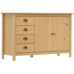 vidaXL Sideboard Hill Honigbraun 130x40x80 cm Massivholz Kiefer