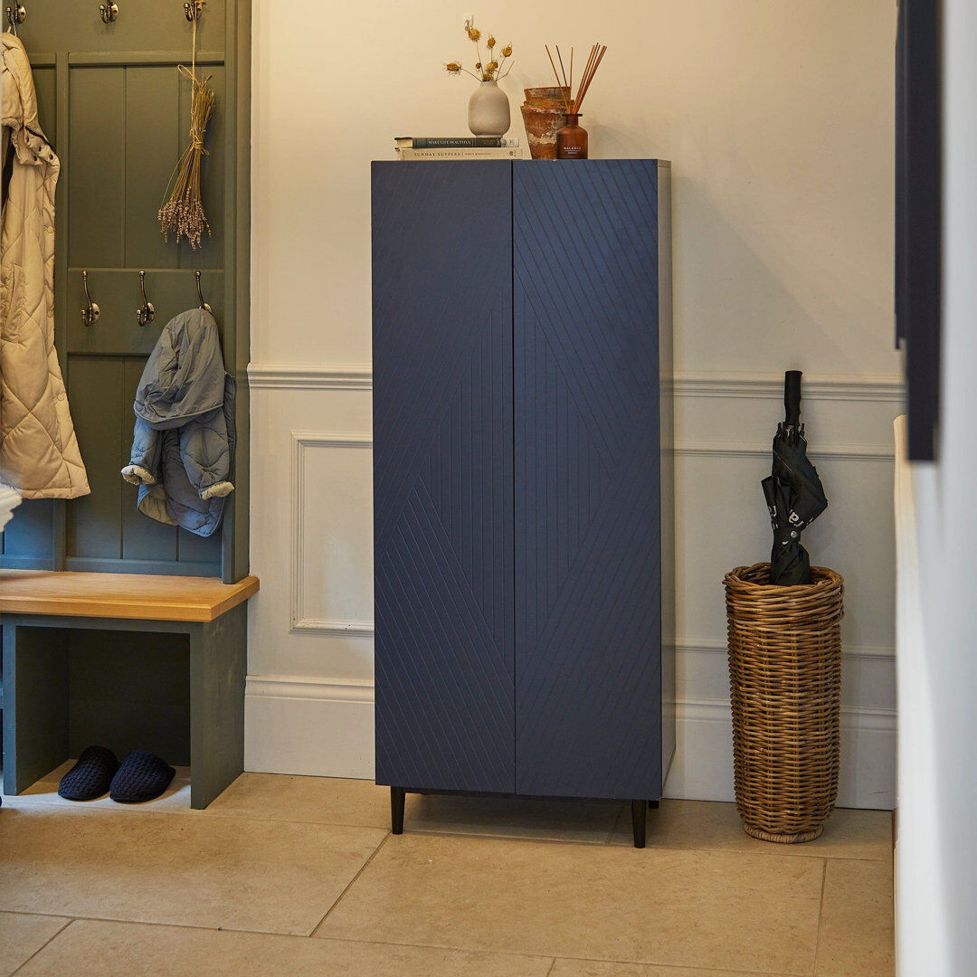 Metro Addae 10 Pair Shoe Storage Cabinet Blue 10