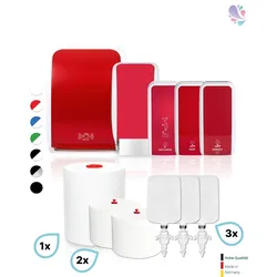 HYGIENE-KOMPLETT-Set SENSOR: Handtuch-, Schaumseifen-, Desinfektions-, Toilettenpapierspender & Sitzreiniger inkl. Füllmittel