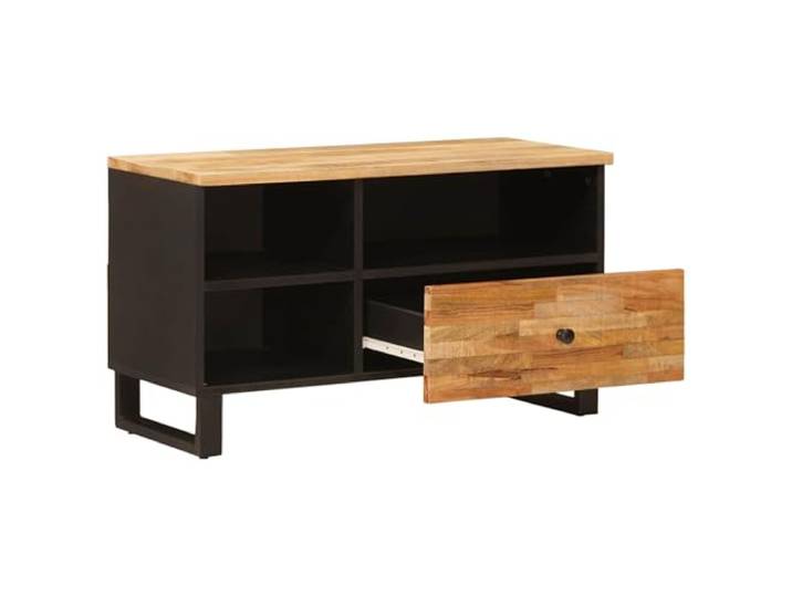SKTQYQO TV-Schrank Braun 80 x 33 x 46 cm aus massivem Mangoholz Massives Mangoholz, braun, 1 Schublade, Montage erforderlich, 16,6 kg
