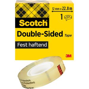 Scotch Doppelseitiges-Klebeband D665, transparent, PP, 12mm x 22,8m