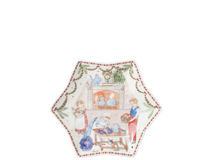 Hutschenreuther Dekoschale, Mehrfarbig, Keramik, Weihnachten, Stern, lebensmittelecht, Dekoration, Dekoschalen