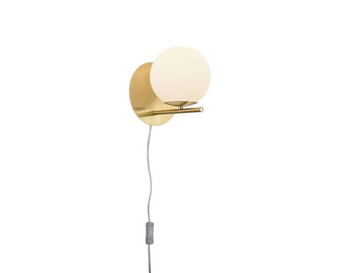 Wandleuchte Pure Weiß/Messingfarben max. 28Watt Wandlampe