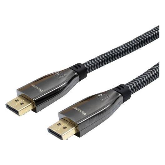 Dacomex DisplayPort 1.4 Kabel, 8K, 4:4:4, Recycling-Material, DisplayPort St. / St, schwarz/grau, 1 (1.50 m) (641835)