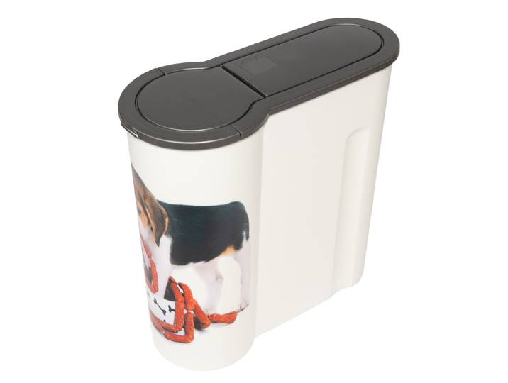 Tierfutterdose aus Kunststoff, Hunde-Motiv, 4,2 Liter, 25 x 12 x 25 cm