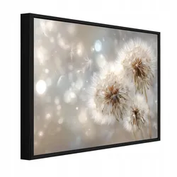 BILDER mit Rahmen Pusteblumen Blumen Beige 100x70 cm