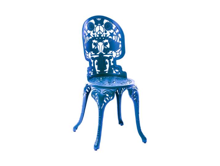 Design Outdoor Stuhl „Industry“ Blau Seletti