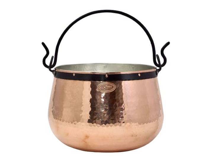 CopperGarden Kupferkessel 20 L mit Henkel I Robuster Kessel aus verzinntem Kupfer: Ideale Wärmeleitung & -verteilung I Lebensmittelechter Feuerkessel für Gulasch/Feuerzangenbowle uvm.