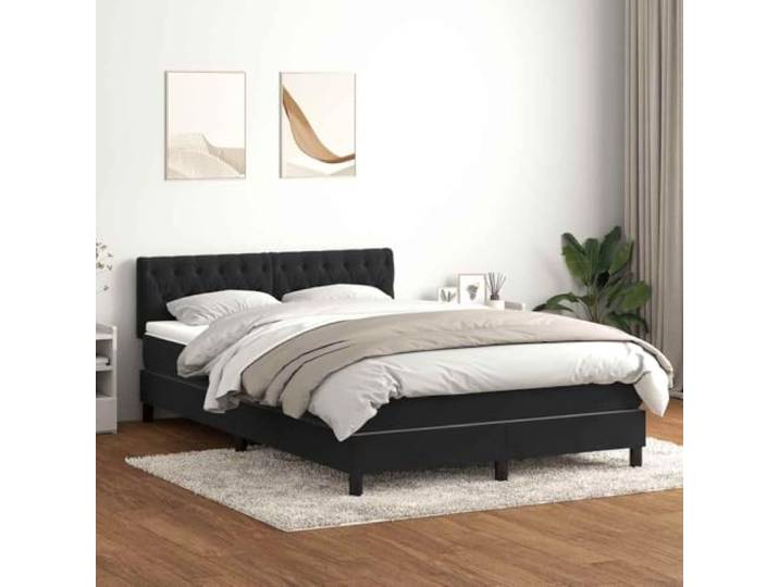 RJPLMFV Lattenrost mit Matratze, Velours, Schwarz, 160 x 210 cm Taschenfedern, verstellbarer Kopf, abnehmbarer Matratzenauflage, Premium-Komfort