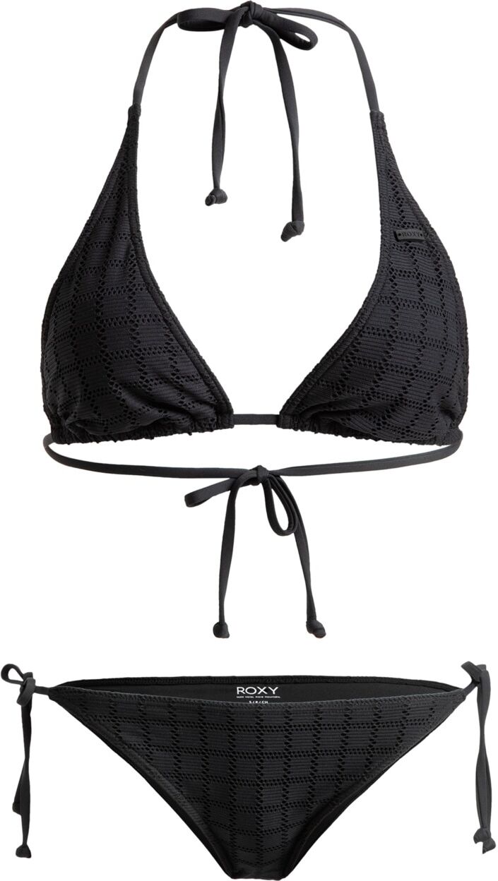 Triangel-Bikini ROXY "Camilo", Damen, Gr. XL, grau (anthrazit), Recycling-Polyester, Bikini-Sets Triangel-Bikini anthrazit XL