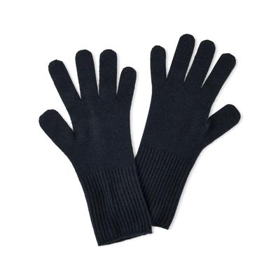 Strickhandschuhe FALKE "Pure Cashmere", Mädchen, Gr. onesize, schwarz (space blau (6116)), Handschuhe