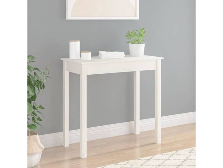 Table console Blanc 80x40x75 cm Bois massif de pin 814245