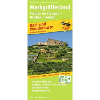 Publicpress Rad- und Wanderkarte Markgräflerland, Staufen im Breisgau, Belchen, Lörrach 1:50.000, Sonstige von , KOMPASS Freytag & Berndt,
