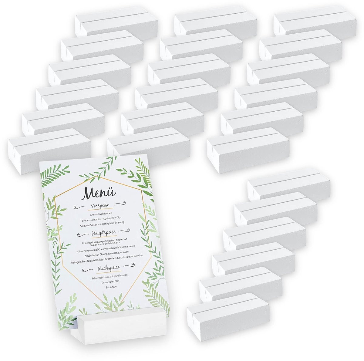 Dailygoods Set van 24 Houten Kaarthouders voor Bruiloften en Menukaarten