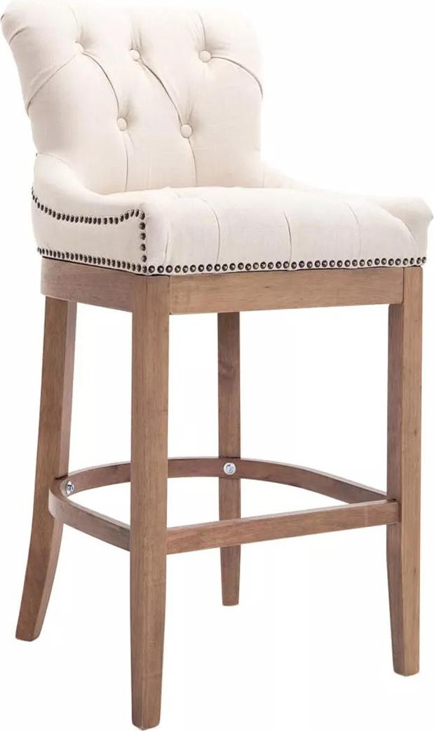 And Outdoor Match barkruk Marcos Chesterfield-stijl wit met rugleuning en voetsteun - Zithoogte: 74 cm