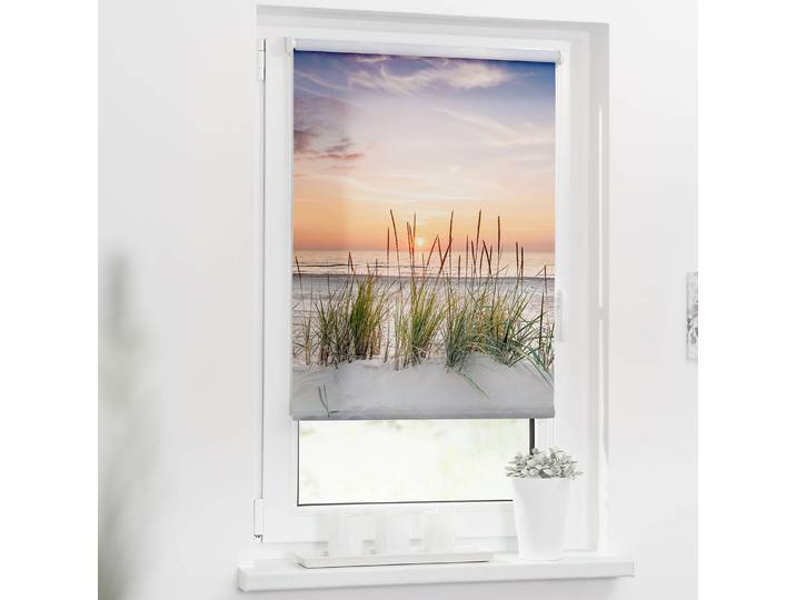 Klemmfix Rollo Nordseestrand 120 x 150cm Rot