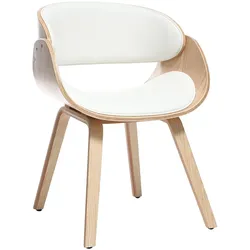 Design-Stuhl Weiß und helles Holz BENT