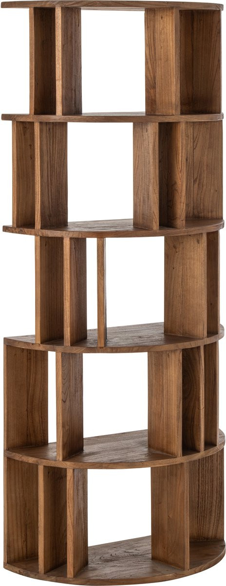 J-Line Halfronde boekenkast mindihout naturel