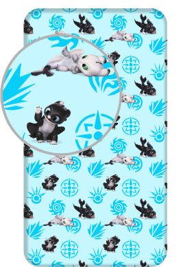 Jerry Fabrics Jersey prostěradlo s dětským motivem 90 × 200 cm – Jak vycvičit draka Babies