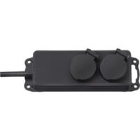 Outdoor-Steckdosenleiste IP44, 2-fach schwarz, 2 Meter