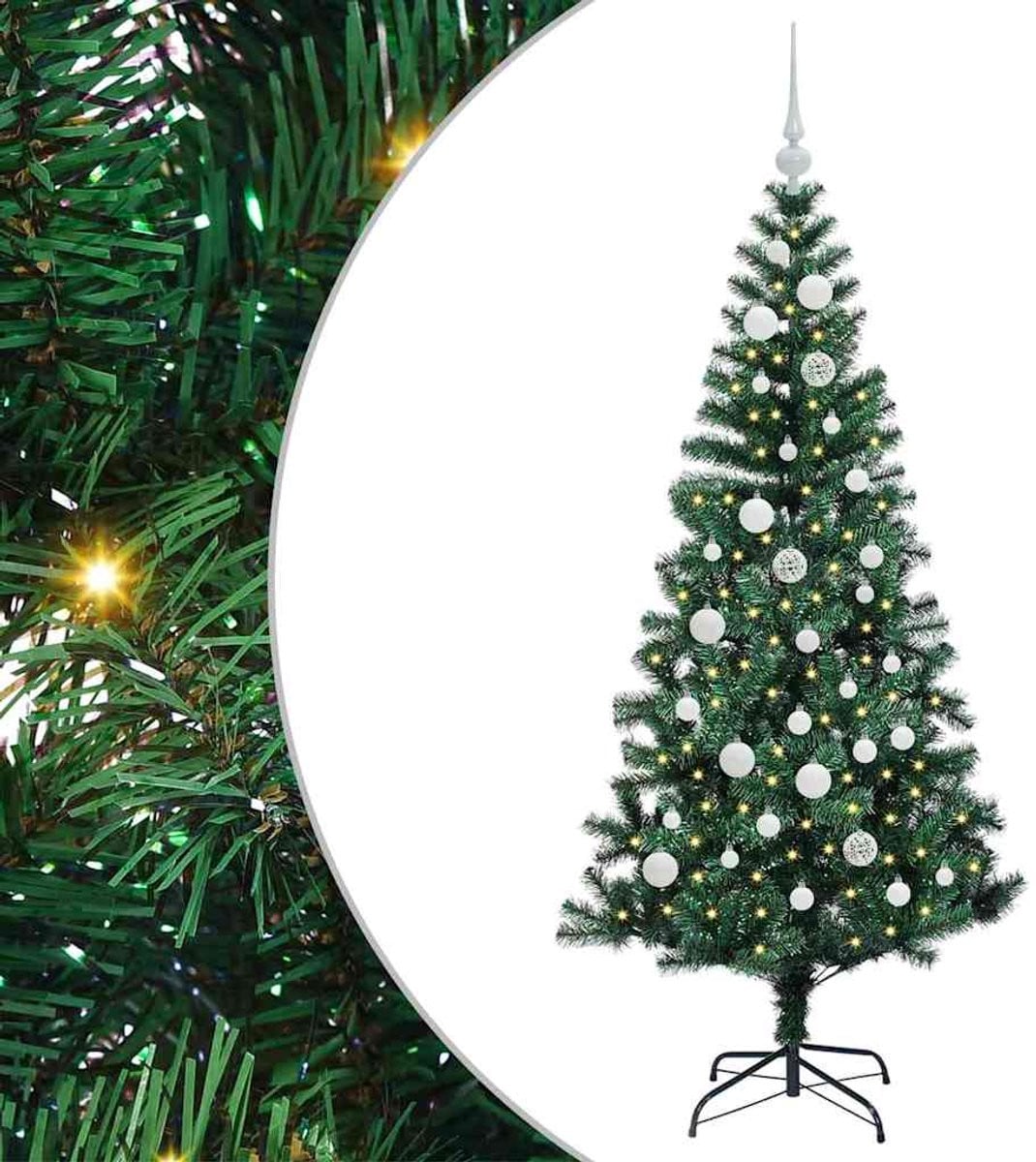 vidaXL Voorverlichte Kerstboom met LED-verlichting, Groen, 150 cm