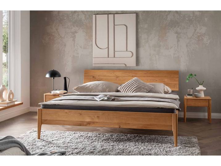 Doppelbett 'Josy' 200x200cm Wildeiche geölt
