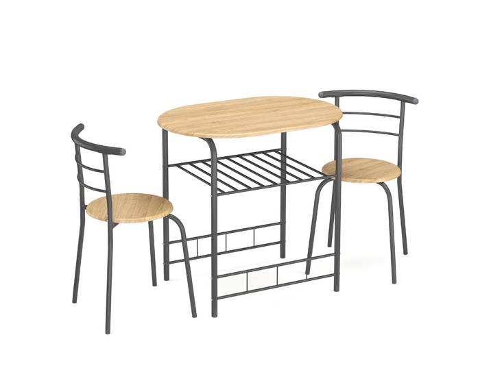 Essgruppe KNOX 80 x 53 cm 3-teilig braun/anthrazit