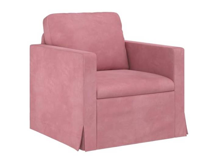 GHVBNMF Modulares Einzelsofa Samt Rosa 78x78x80 cm Polstersessel Ergonomischer Sesselsitz mit abnehmbarem Samtbezug und stabilen Holzarmlehnen für Wohnzimmer und Schlafzimmer.