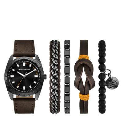 Quarzuhr SKECHERS "SETS", braun, Armbanduhren, Herren, Quarzuhr, Armbanduhr, Herrenuhr, Ideal auch als Geschenk, analog