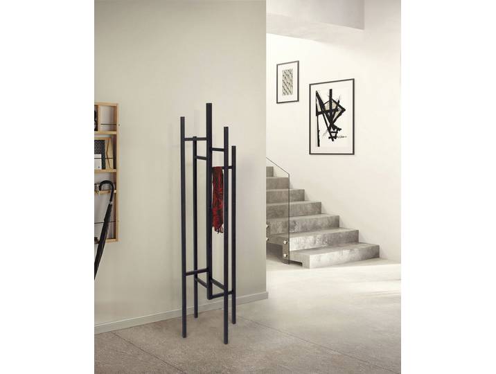 Garderobenständer HOME AFFAIRE Eigen, Kleiderständer, Garderobe, Diele , schwarz, B:47cm H:175cm T:47cm, Massivholz, Garderobenständer, Garderobenständer, im skandinavian Design, aus keilverzinkter massiver Buche