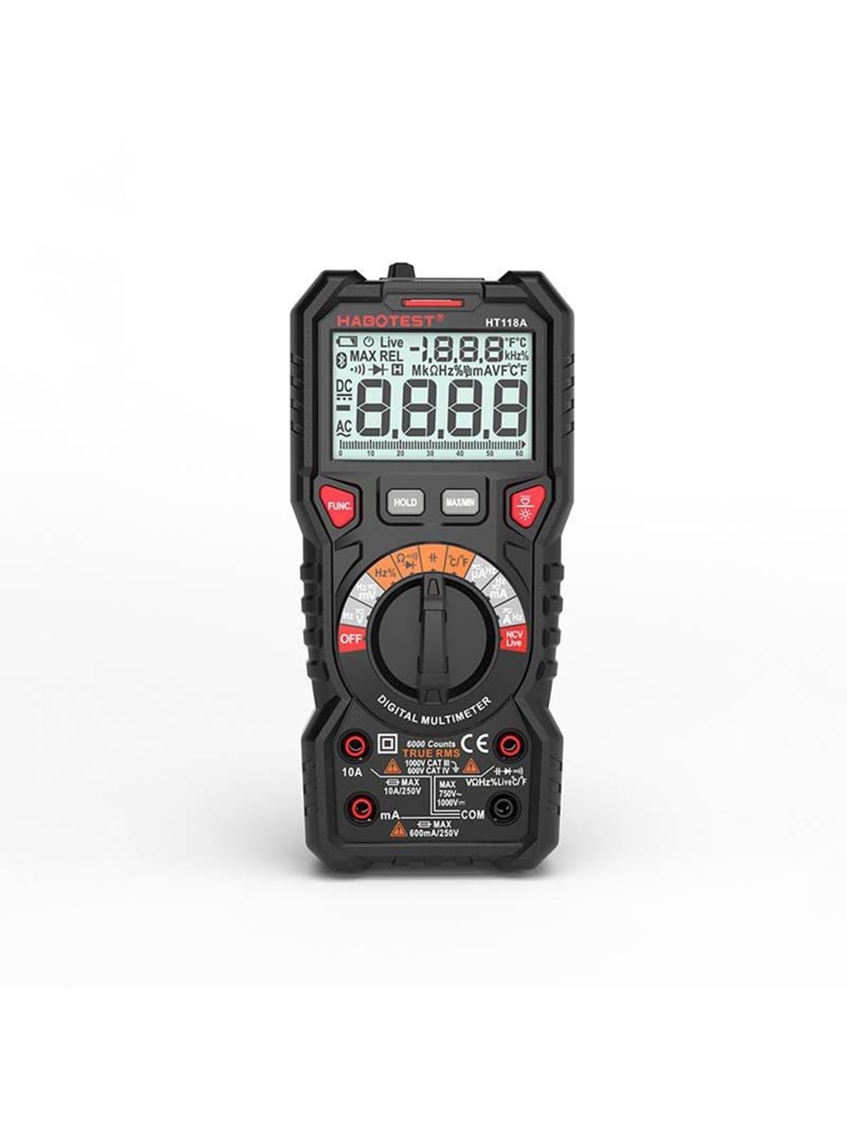 Habotest Digital Multimeter with Flashlight HT118A True RMS NCV